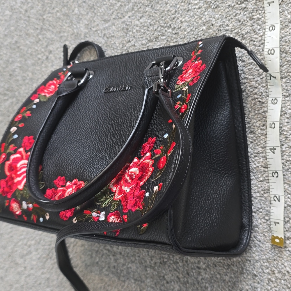 Calvin Klein Embroidered Satchel Crossbody Bag - Picture 8 of 10